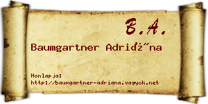 Baumgartner Adriána névjegykártya